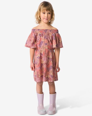 kinderjurk bloemen lichtroze lichtroze - 30844219LIGHTPINK - HEMA