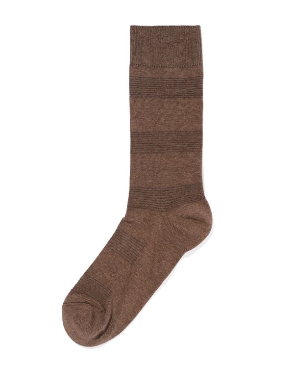 chaussettes rayures 3D homme  marron marron - 4104790BROWN - HEMA