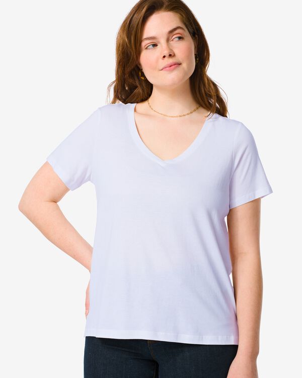 t-shirt femme danila avec bambou blanc blanc - 1000027543 - HEMA