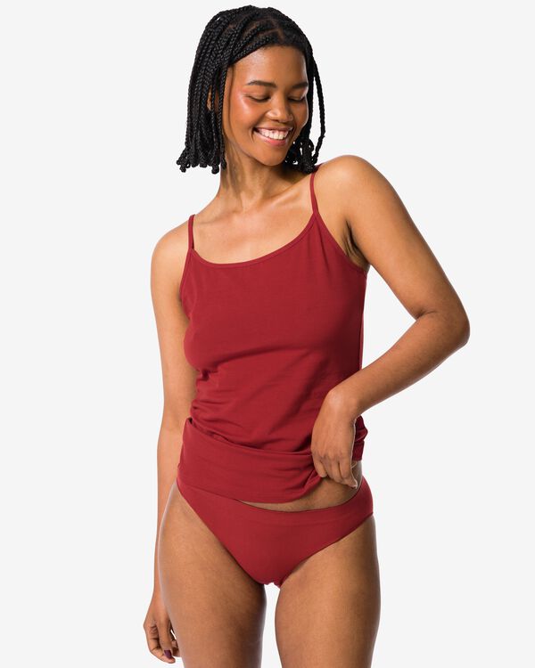 slip femme sans coutures microfibre rouge fonc&eacute; - 19601514DARKRED - HEMA