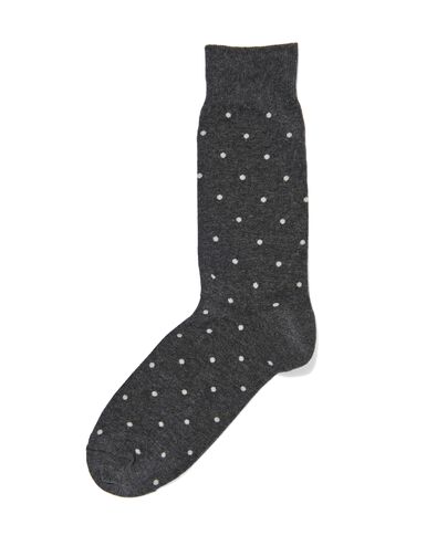 heren sokken met katoen stippen grijsmelange 43/46 - 4152652 - HEMA