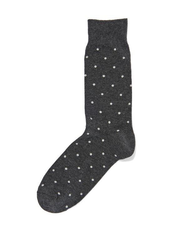 heren sokken met katoen stippen grijsmelange grijsmelange - 4152650GREYMELANGE - HEMA