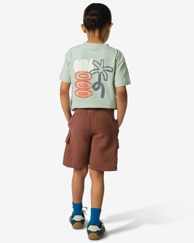 kindershort regular fit mousseline bruin bruin - 30714802BROWN - HEMA