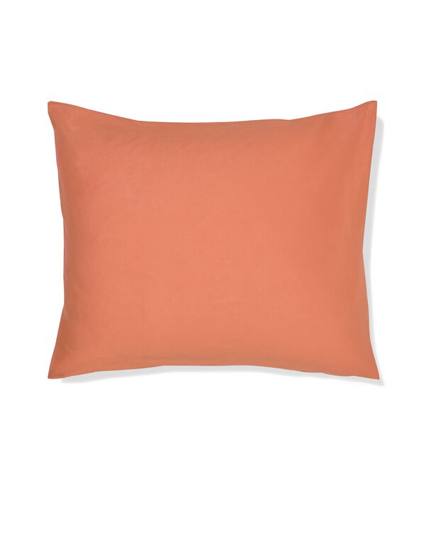 taie d'oreiller 60x70cm coton doux orange rouge - 5130026 - HEMA