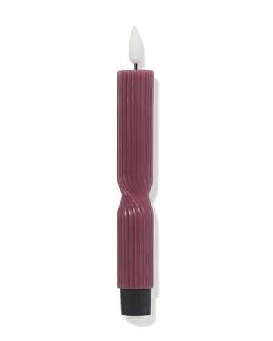bougie domestique &agrave; led ⌀2,3x20cm nervur&eacute;e aubergine - 13550127 - HEMA