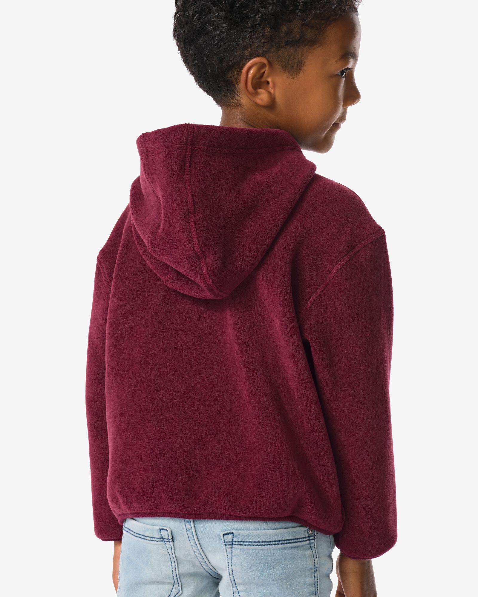 kindertrui fleece bordeauxrood bordeauxrood - 30708106BURGUNDYRED - HEMA