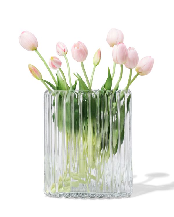 vase ⌀20x28cm verre ovale transparent - 13325070 - HEMA
