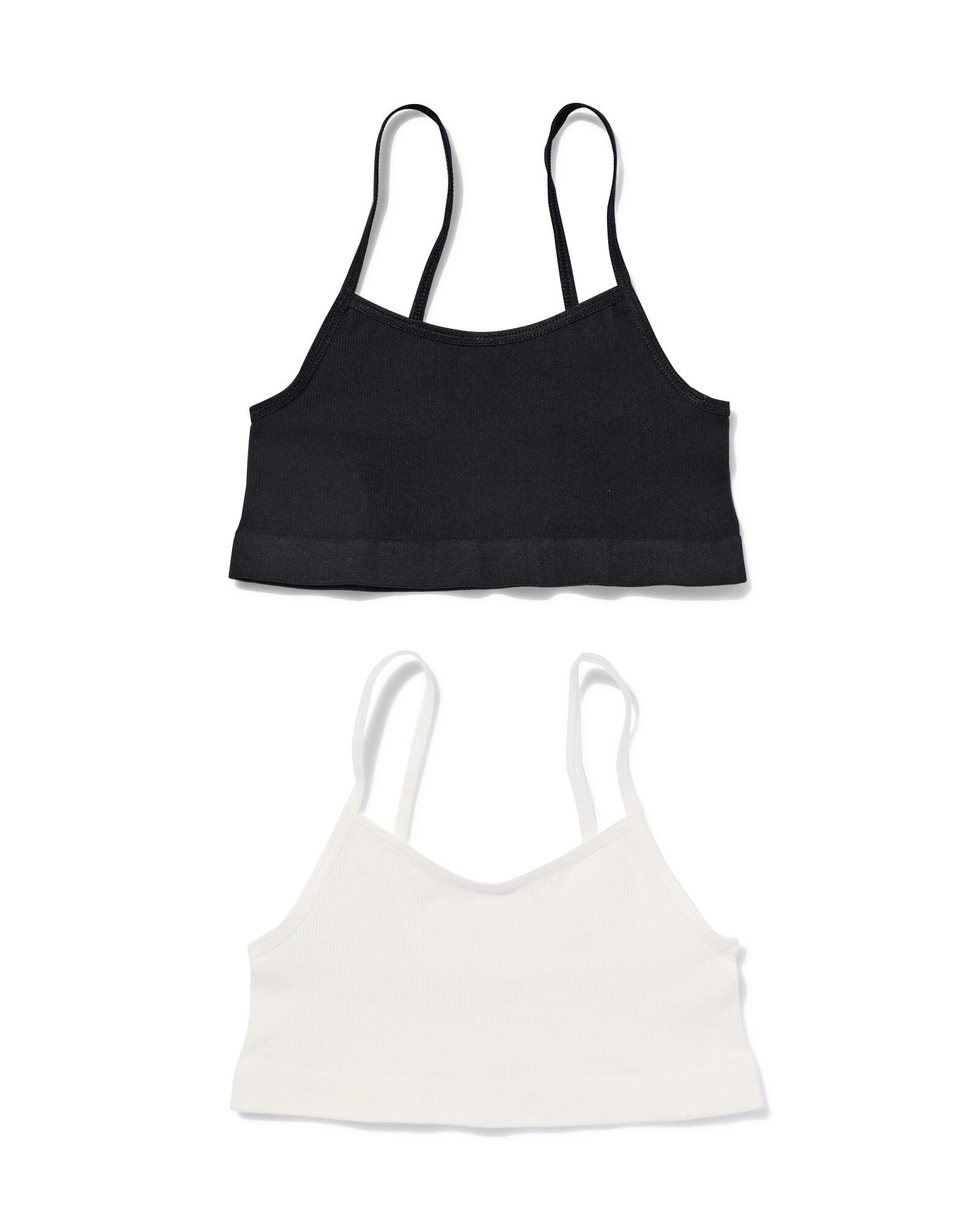 2 hauts enfant sans coutures c&ocirc;te blanc blanc - 19360160WHITE - HEMA