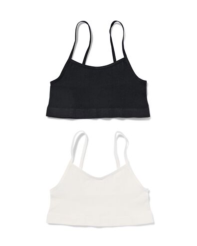 2 hauts enfant sans coutures c&ocirc;te blanc blanc - 19360160WHITE - HEMA