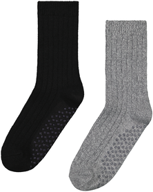 2 paires de chaussettes d’intérieur femme noir noir - 1000029233 - HEMA