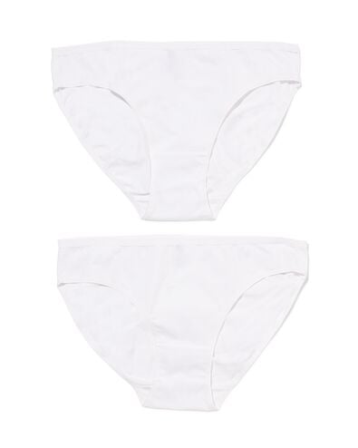 2 slips femme coton stretch blanc blanc - 1000030277 - HEMA