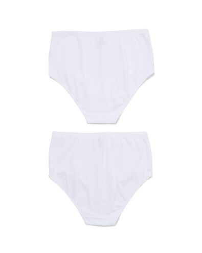 dames tailleslips stretch katoen - 2 stuks wit wit - 1000030327 - HEMA