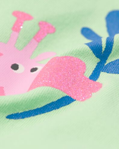 pyjama enfant coton stretch girafe et t-shirt de nuit poupée vert 98/104 - 23031581 - HEMA