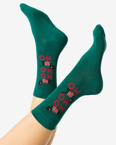 Chaussettes Takkie homme "ho ho ho" vert foncé vert foncé - 4120160DARKGREEN - HEMA