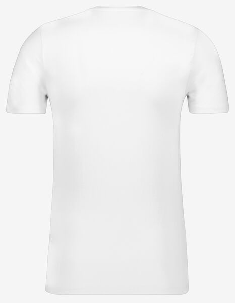 Herren-T-Shirt, Slim Fit, Rundhalsausschnitt, extralang weiß XXL - 34276847 - HEMA