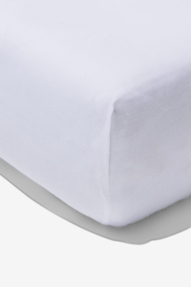drap-housse - coton doux - 90x220 cm - blanc blanc 90 x 220 - 5140016 - HEMA