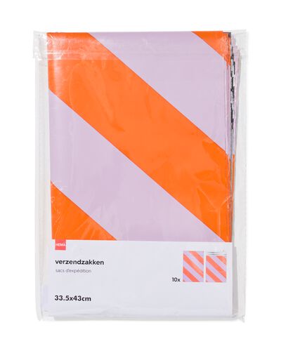 sacs d'exp&eacute;dition 33,5x43 cm rayures - lot de 10 - 14100152 - HEMA