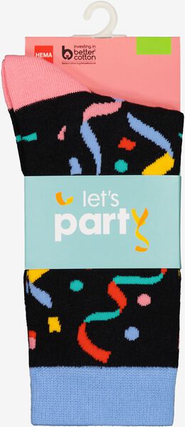 chaussettes avec coton lets party noir 35/38 - 4103406 - HEMA