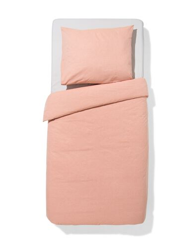 housse de couette 140x200/220cm chambray orange rouge - 5750085 - HEMA