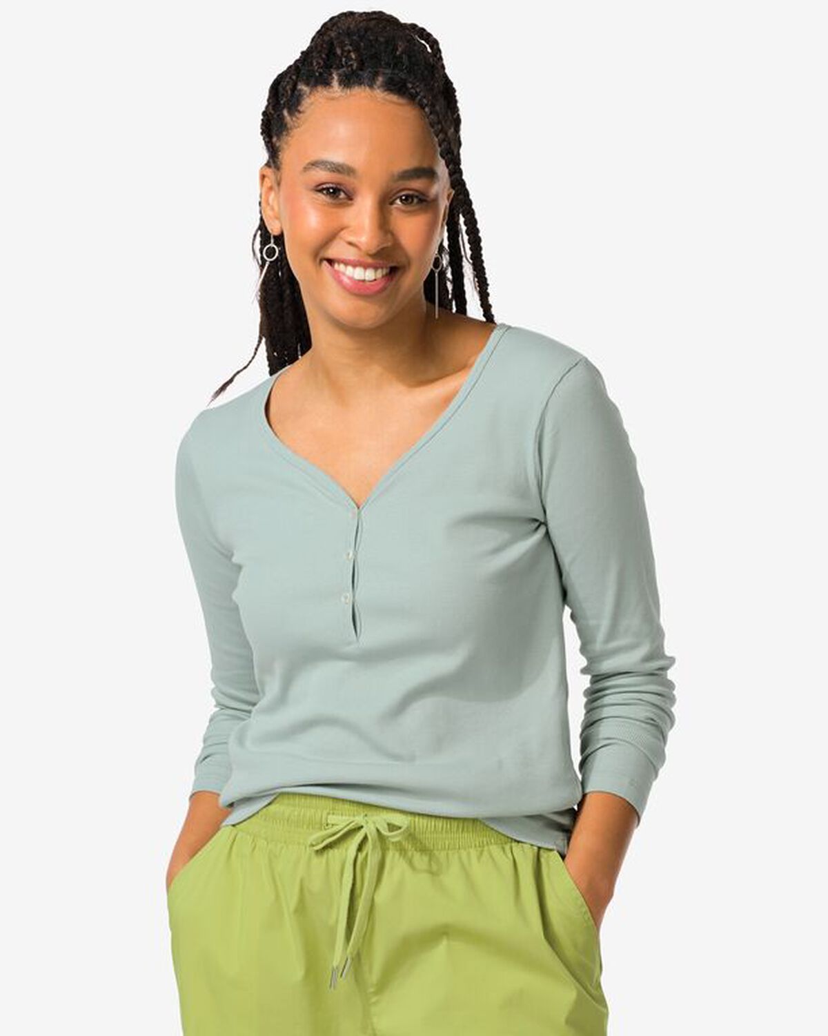 T-shirt femme avec pantalon cargo vert - 200935.0 - HEMA