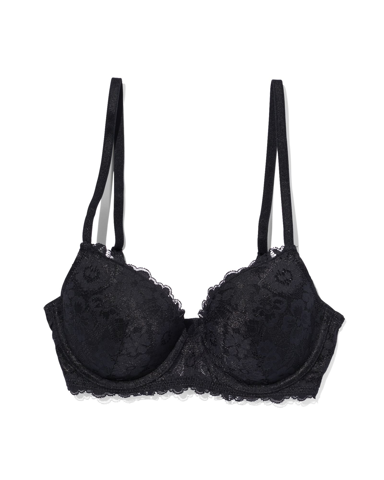 voorgevormde kanten bh met beugel zwart zwart - 21800182BLACK - HEMA