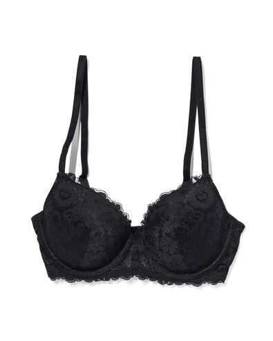voorgevormde kanten bh met beugel zwart zwart - 21800182BLACK - HEMA