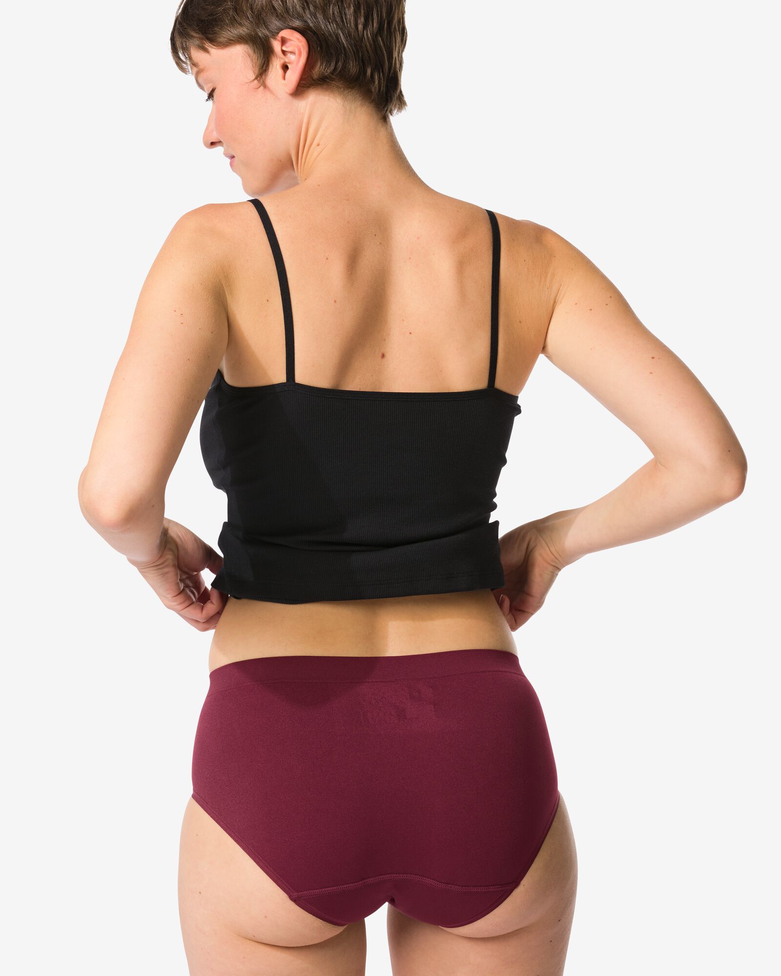 Menstruations-Hipster, nahtlos, leichte Absorption bordeauxrot bordeauxrot - 19601744BURGUNDYRED - HEMA