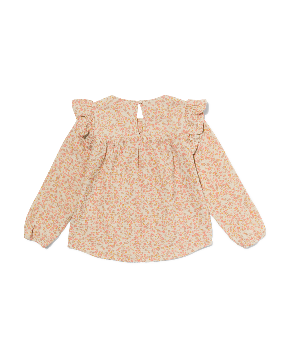 kinder blouse met ruffle lichtroze lichtroze - 1000030017 - HEMA