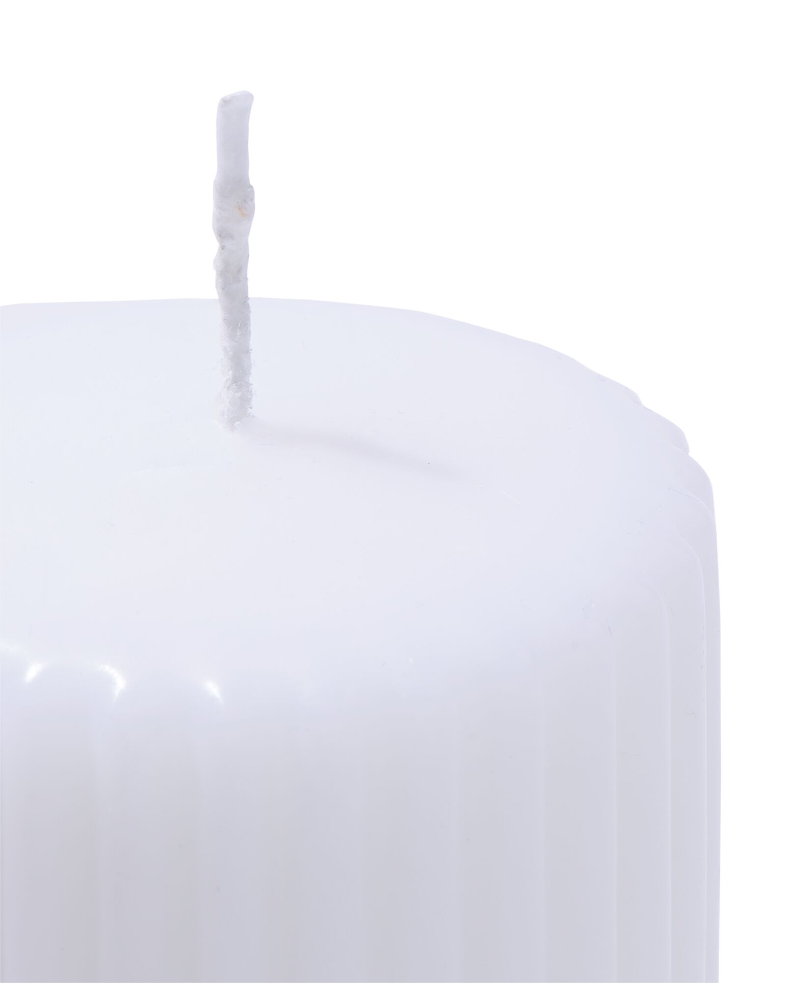 bougie cylindrique nervur&eacute;e &Oslash; 7 x 13 cm blanc-jaune clair - 13509070 - HEMA