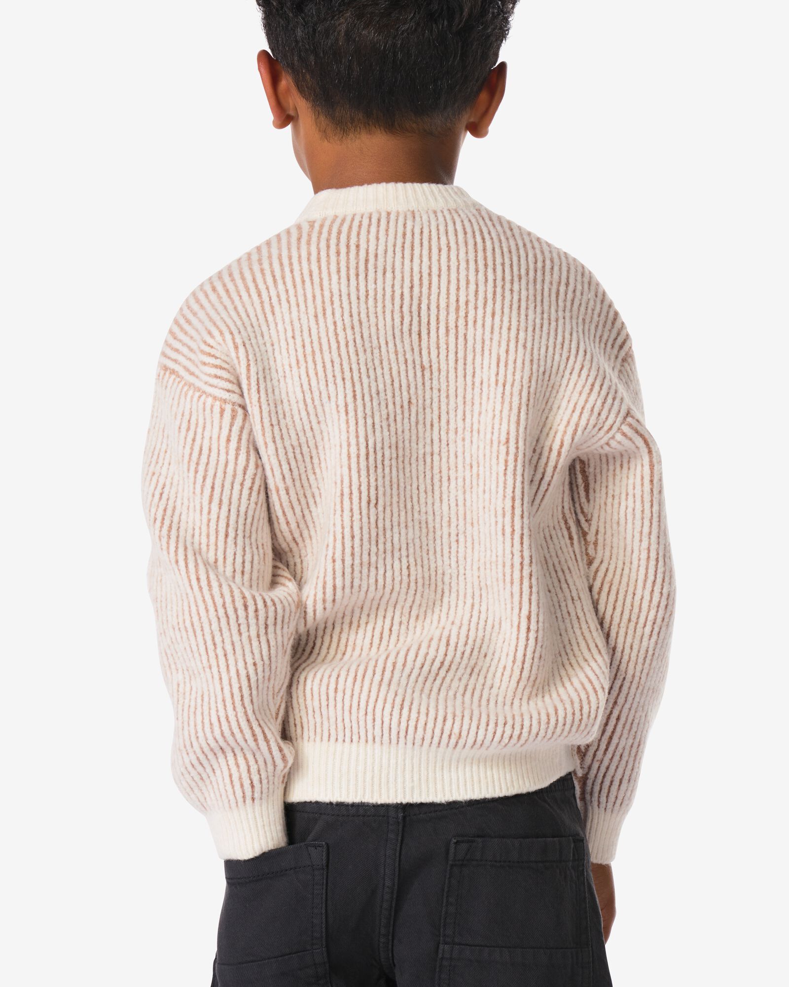 kindertrui rib strepen bruin - 30702701BROWN - HEMA