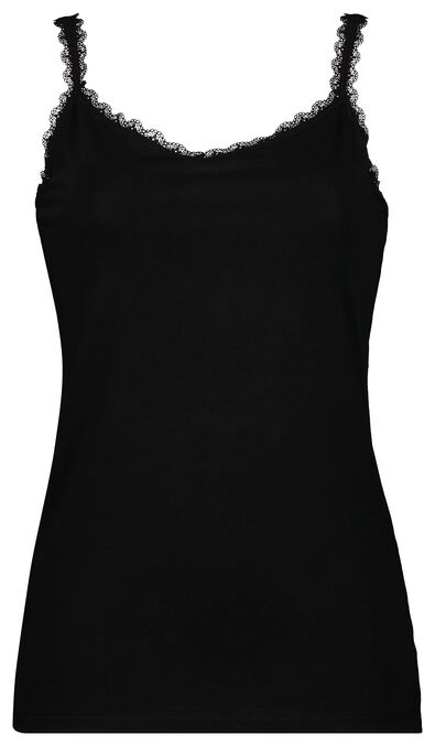 Damen-Hemd, Spitze schwarz L - 19661024 - HEMA