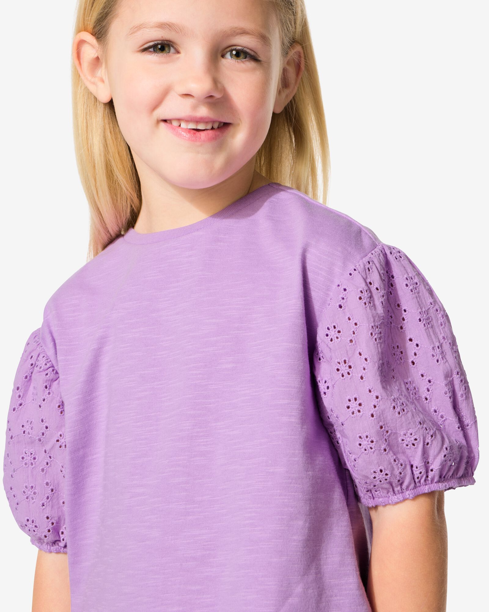 Kinder-T-Shirt, Stickerei violett - 30812653PURPLE - HEMA