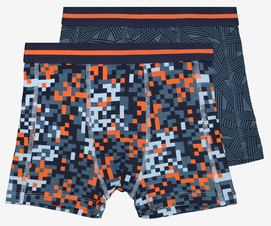 2 boxers enfant coton / stretch pixels multi - 1000024642 - HEMA