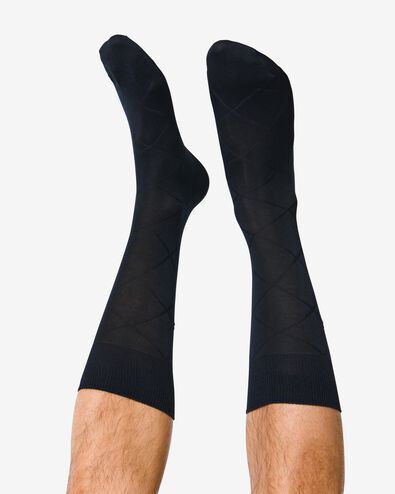 2er-Pack Herren-Socken, glänzende Baumwolle dunkelblau - 1000009296 - HEMA