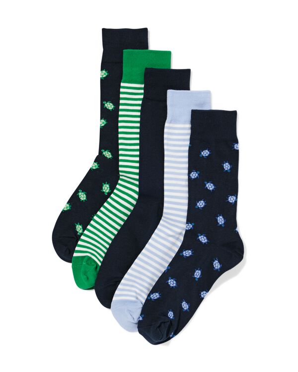 chaussettes homme tortues - 5 paires vert foncé vert foncé - 4150315DARKGREEN - HEMA