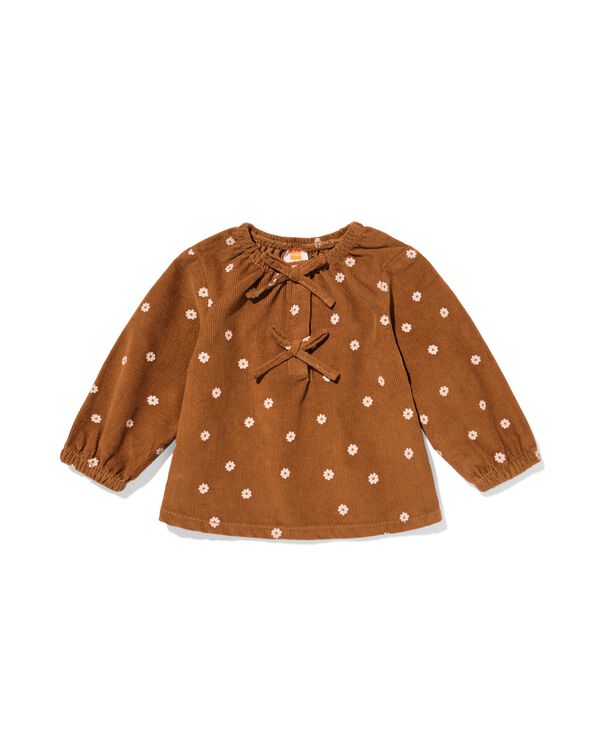 blouse b&eacute;b&eacute; en velours c&ocirc;tel&eacute; fleurs marron marron - 33049570BROWN - HEMA