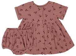 Baby-Set, Kleid mit Pumphose rosa rosa - 1000027372 - HEMA