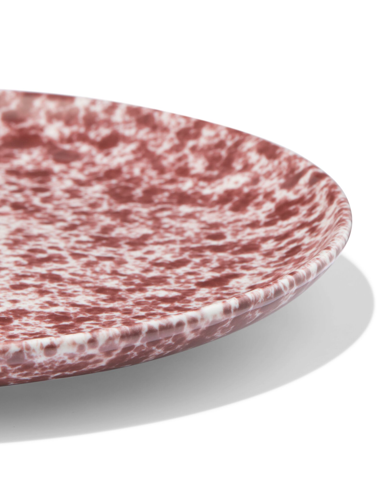 assiette &agrave; dessert ⌀16cm fa&iuml;ence mouchet&eacute;e rouge - 9650350 - HEMA