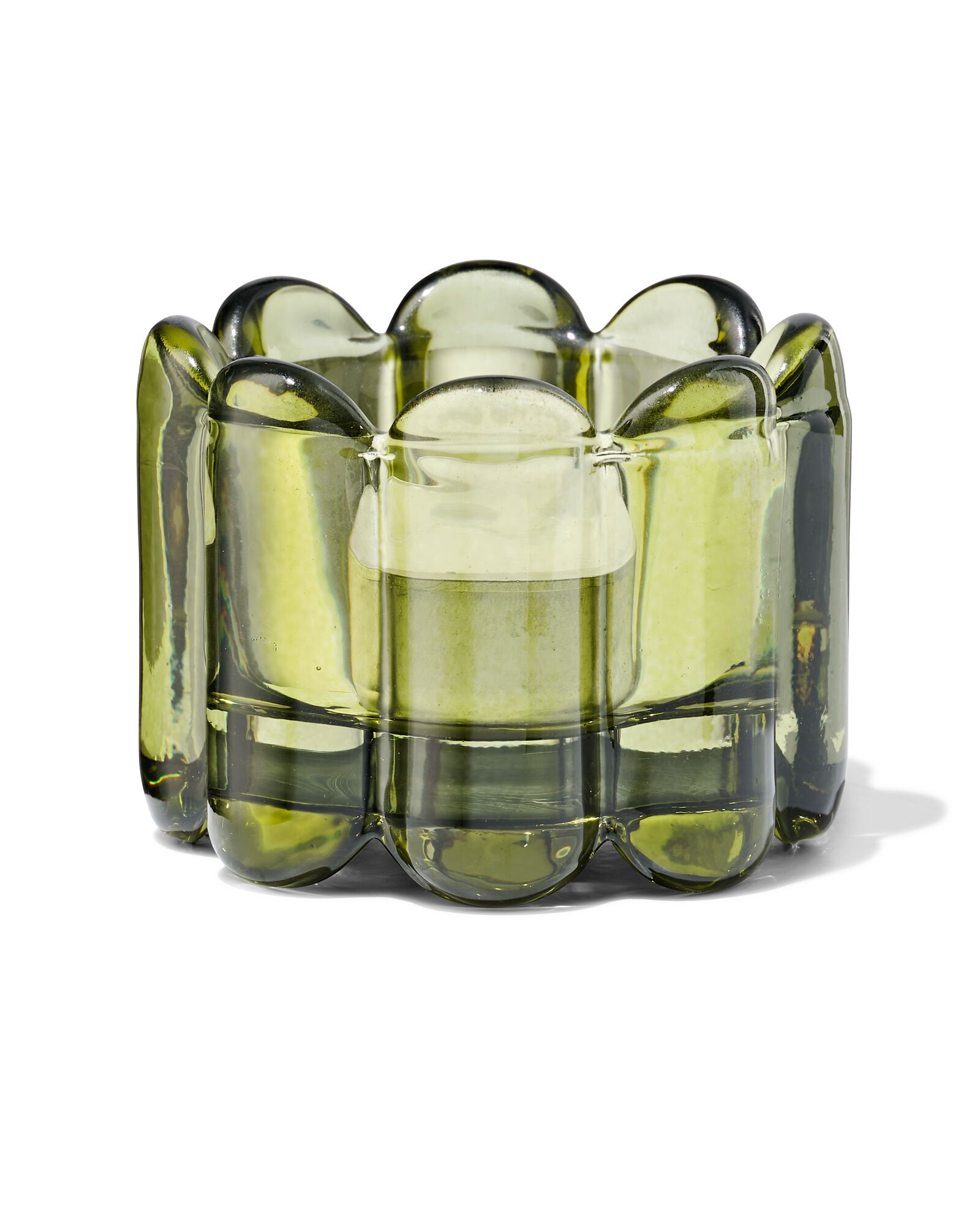 photophore en verre nervur&eacute; vert - 13325055 - HEMA