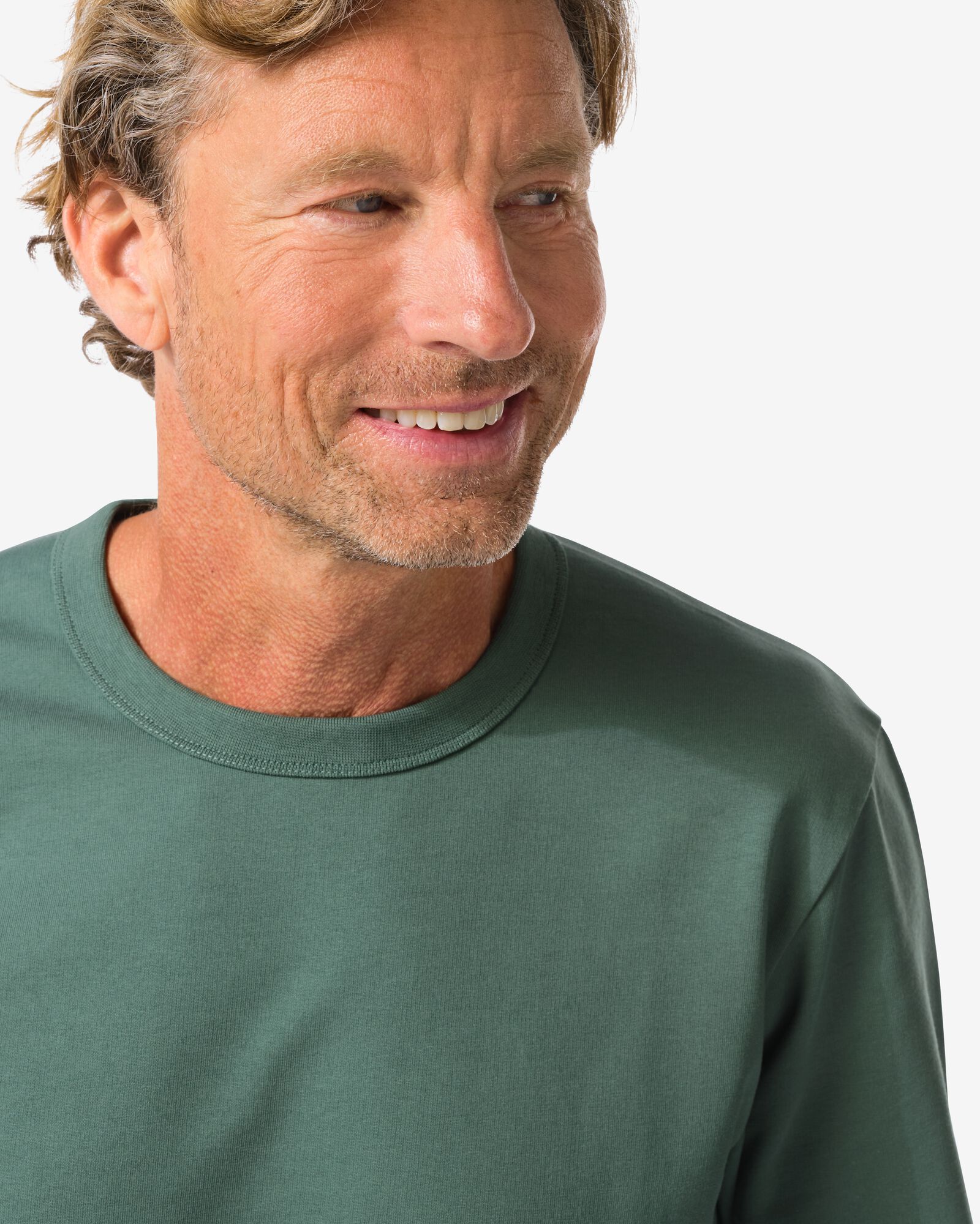 T-shirt homme coupe décontractée vert moyen vert moyen - 2101930MIDGREEN - HEMA