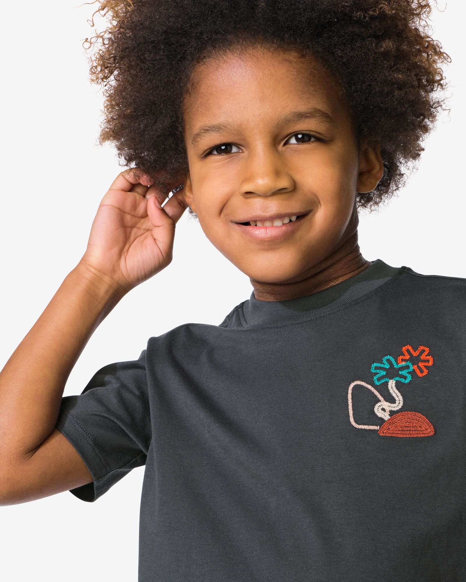 t-shirt enfant arbres gris fonc&eacute; gris fonc&eacute; - 30717801DARKGREY - HEMA
