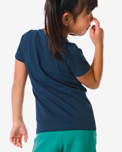 t-shirt enfant - coton bio bleu foncé 122/128 - 30832383 - HEMA