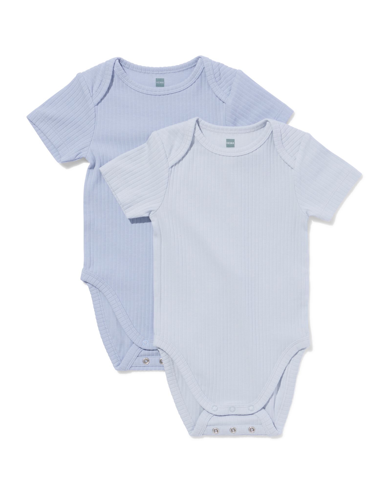 Mitwachsender Baby-Strampler LENZING&trade; ECOVERO&trade;, gerippt &ndash; 2 St&uuml;ck blau blau - 33307260BLUE - HEMA