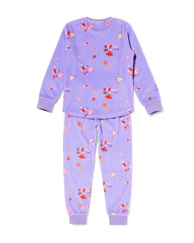 pyjama enfant velours fleurs lilas lilas - 23099940LILAC - HEMA