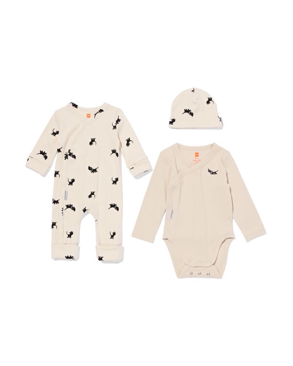 Takkie newborn kledingset rib  ecru ecru - 33445920ECRU - HEMA