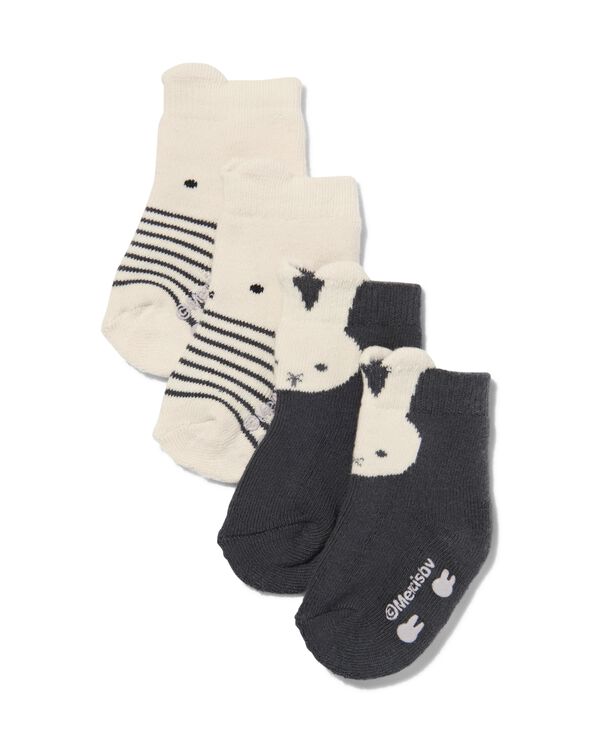 2 paires de chaussettes bébé Miffy terry gris gris - 4720040GREY - HEMA