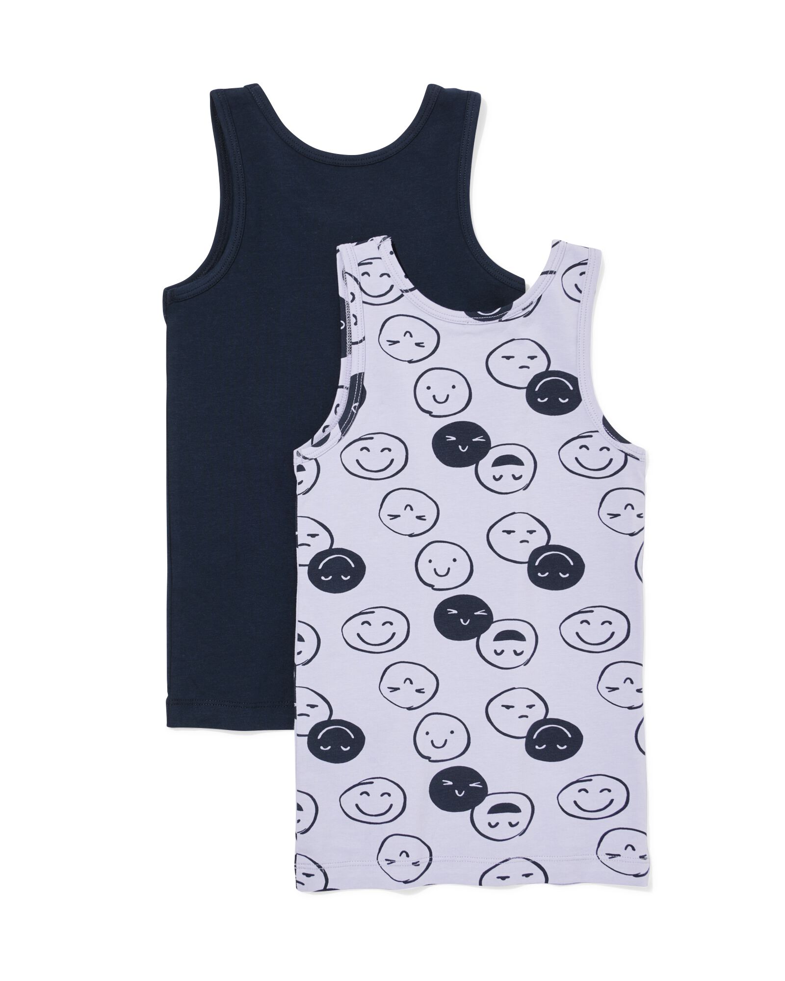 kinderhemden gezichtjes - 2 stuks lila - 19250370LILAC - HEMA