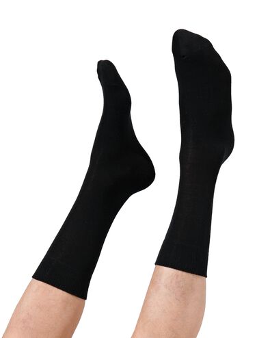 3 paires de chaussettes homme en coton bio noir noir - 1000001344 - HEMA