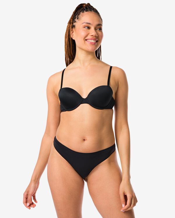 damesstring naadloos micro zwart - 1000002257 - HEMA