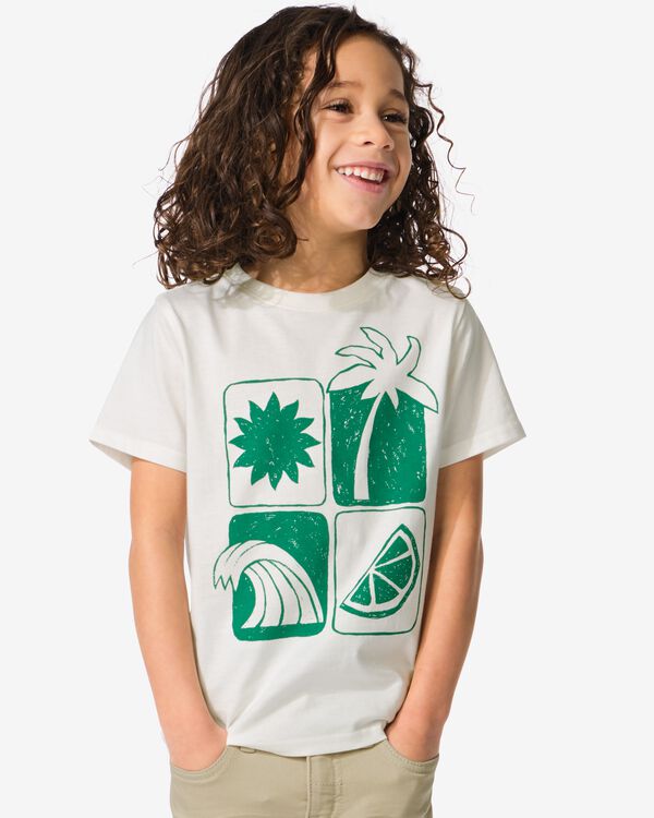 2er-Pack Kinder-T-Shirts, Palmen grün grün - 30782301GREEN - HEMA
